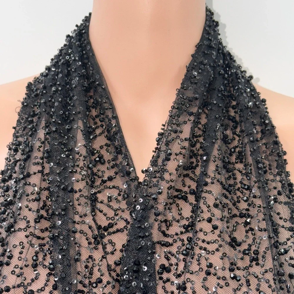 Old Hollywood Mob Wife Sequin Scarf Party Wrap 90s Y2K Evening Bling WhimsiGoth